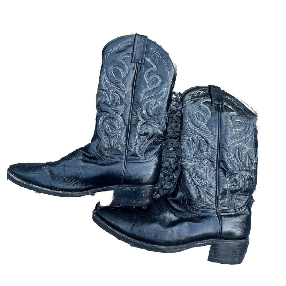 Dan Post black Cowboy Boots Leather‎ 3944 Sz 9D Men's